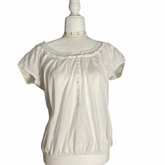 Hoss Intropia Anthropologie Cotton Ruffle Top - Picture 7 of 7
